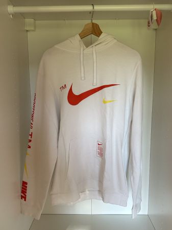 Nike Hoodie weiss mit Logo Print gebraucht - Grösse L