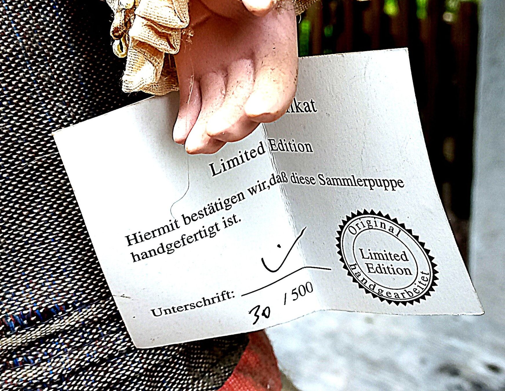 Puppen: Künstlerpuppe gross Limitet Edition – Gebraucht aus Baar von 2cvbaar 3