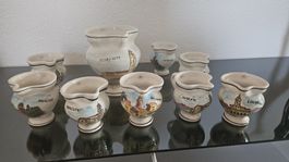 9 Keramik-Mini-Krüge CH Orte (Morcote Locarno, Ascona) 🇨🇭
