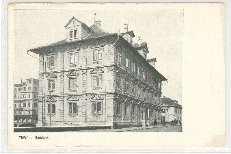 Cartoline postali: Zürich - Rathaus + ca. 1900 – Usato da Emmenbrücke venduto da teestube