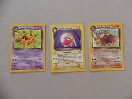 3 Dunkle Pokémon Sammelkarte 1999 - 2000 Digdri, Kadabra ua.