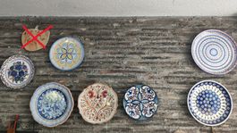 7 kunstvolle wunderschöne Porzellanteller Keramik Marokko