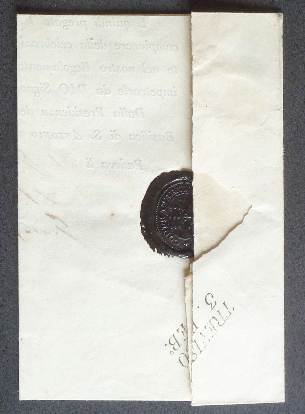 Tous les timbres: 1843: Lettera da PADOVA a TREVISO – D'occasion à Le Locle par timbrettino 1