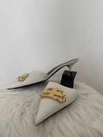 BALENCIAGA SQUARE KNIFE BB SLINGBACK MULES