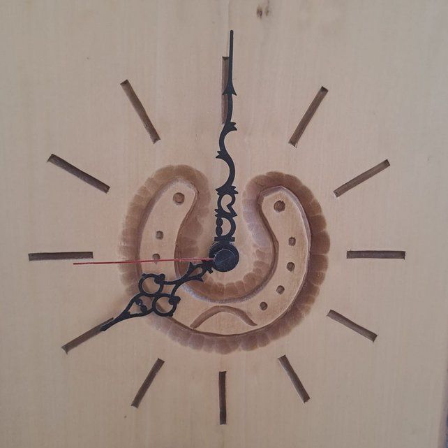 Orologi: Wand- Uhr mit Pferd & Hufeisen – Usato da Zetzwil venduto da Sonneblueme987 2