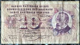 Schweizer 10-Franken-Note, Serie 31T, Jahrgang 1963