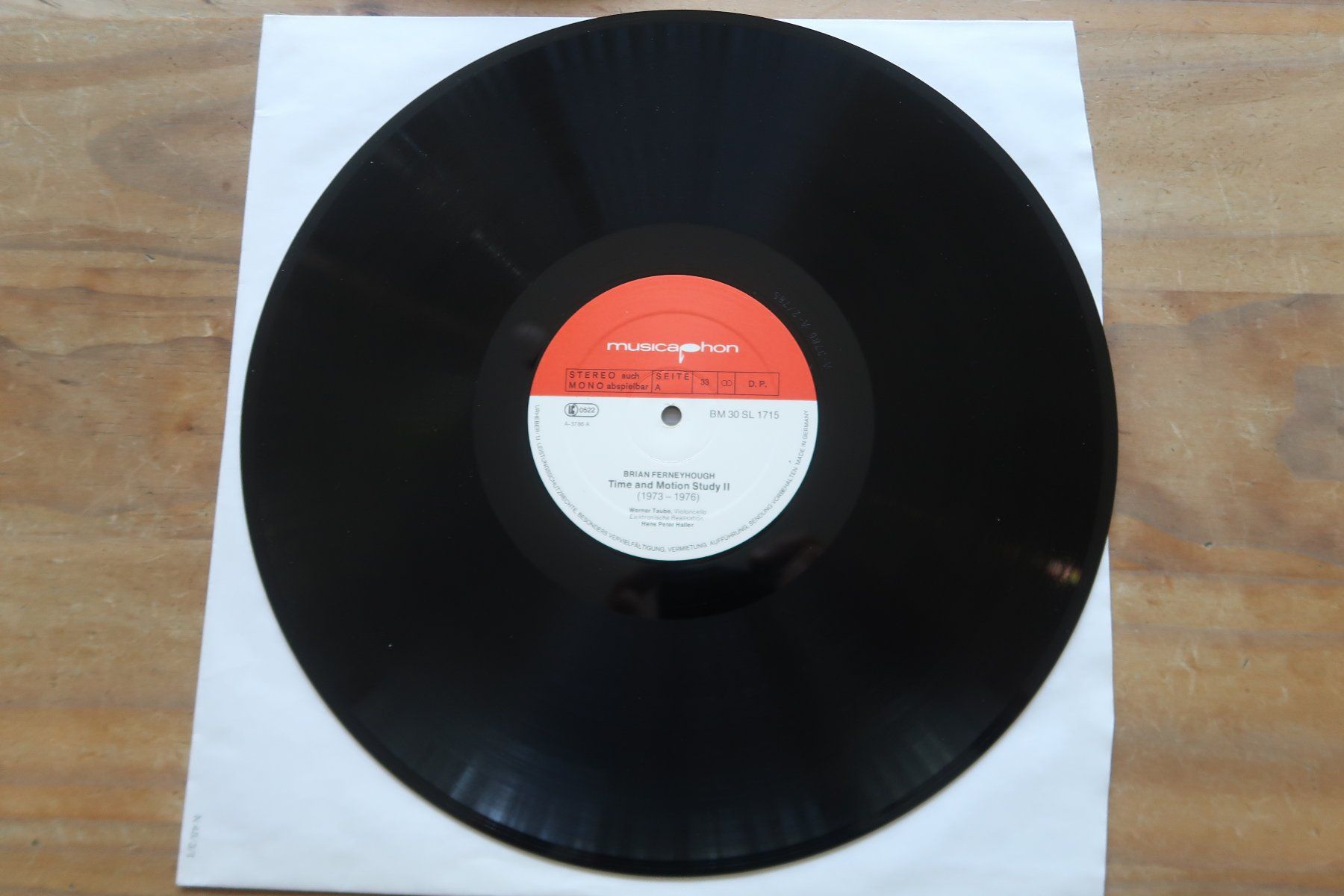 Schallplatten: BRIAN FERNEYHOUGH - TIME AND MOTION STUDY II - VINYL LP – Gebraucht aus Basel von Patiscat 3