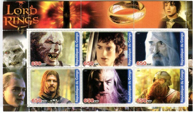 Tutti i francobolli: Block "Der Herr der Ringe". Kongo – Nuovo e nell'imballaggio originale da Basel venduto da Butsch5
