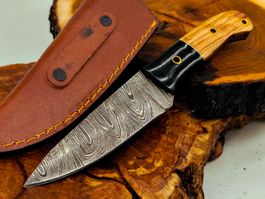 Top 1A Damast Messer Knife echter Faltenstahl im Larp Look
