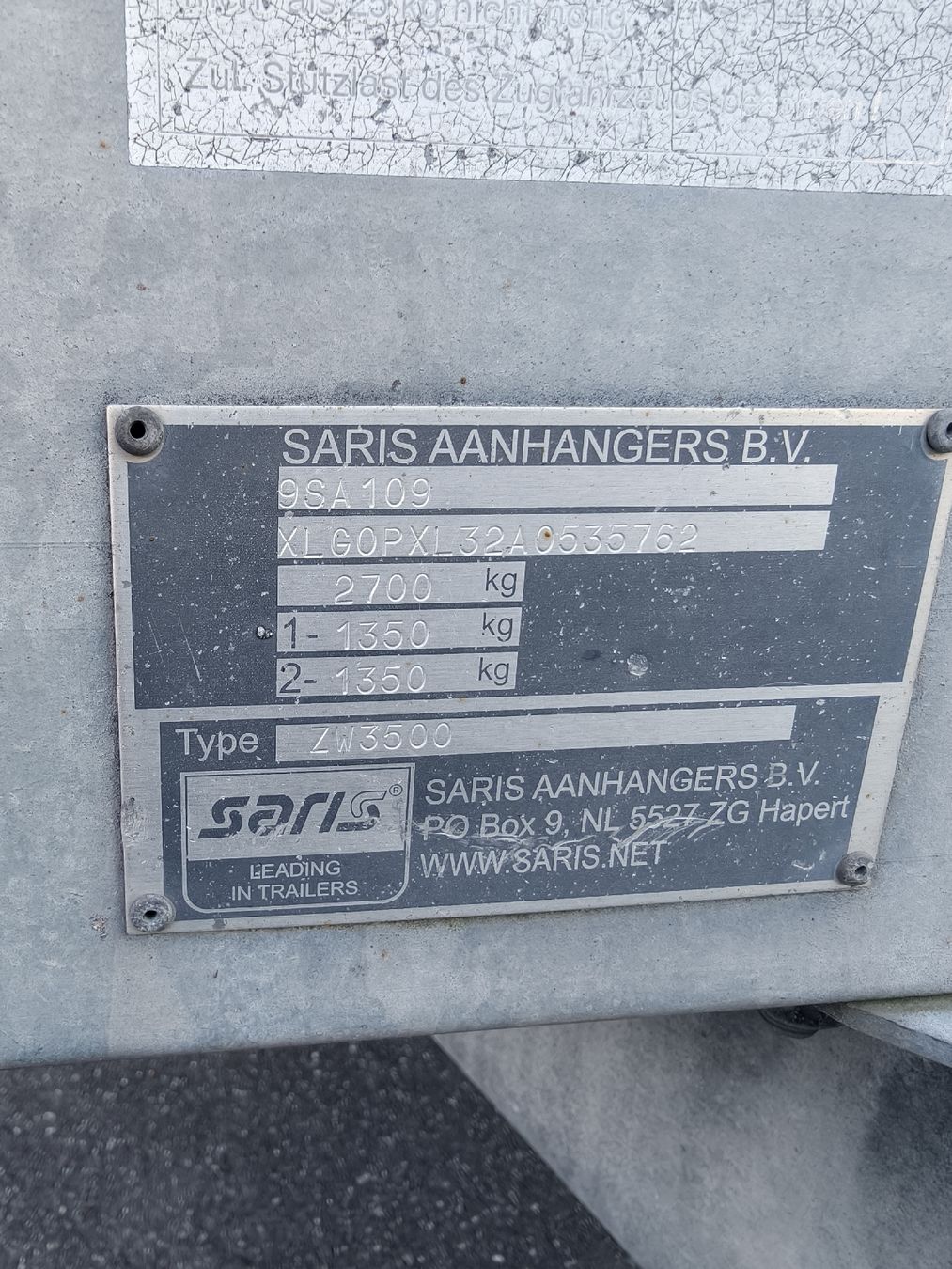 Saris Rimorchi: Saris ZW3500 – Usato da Adliswil venduto da LA_Autos 6