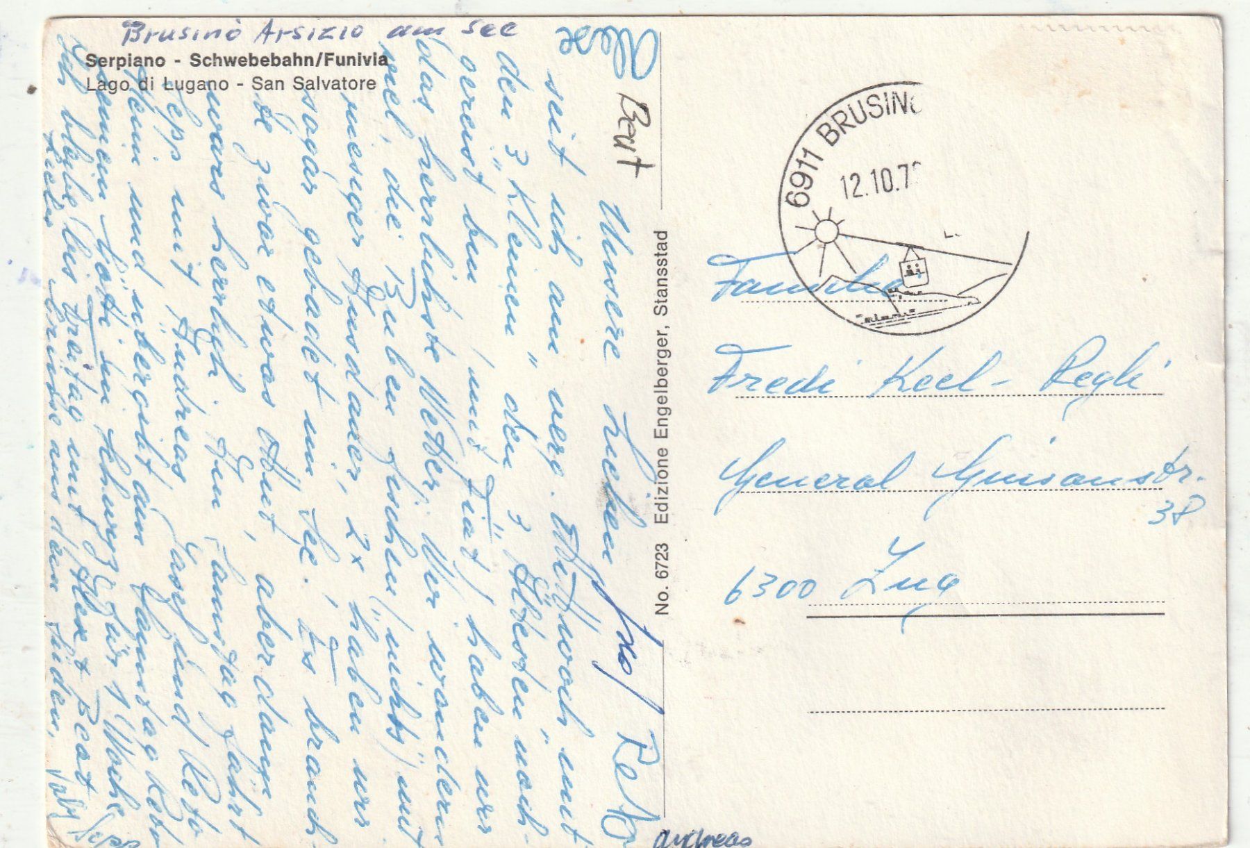 Cartoline postali: Lugano Luftseilbahn – Usato da Lumbrein venduto da made02 1