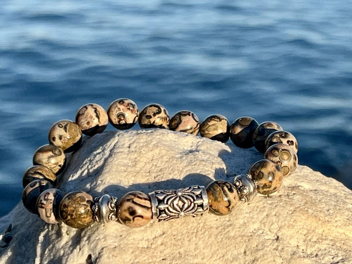 Bracciali & Braccialetti: Leopard Jasper Bracelet - Sterling Silver – Nuovo e nell'imballaggio originale da Rüschlikon venduto da ThereseJewelryDesign 2