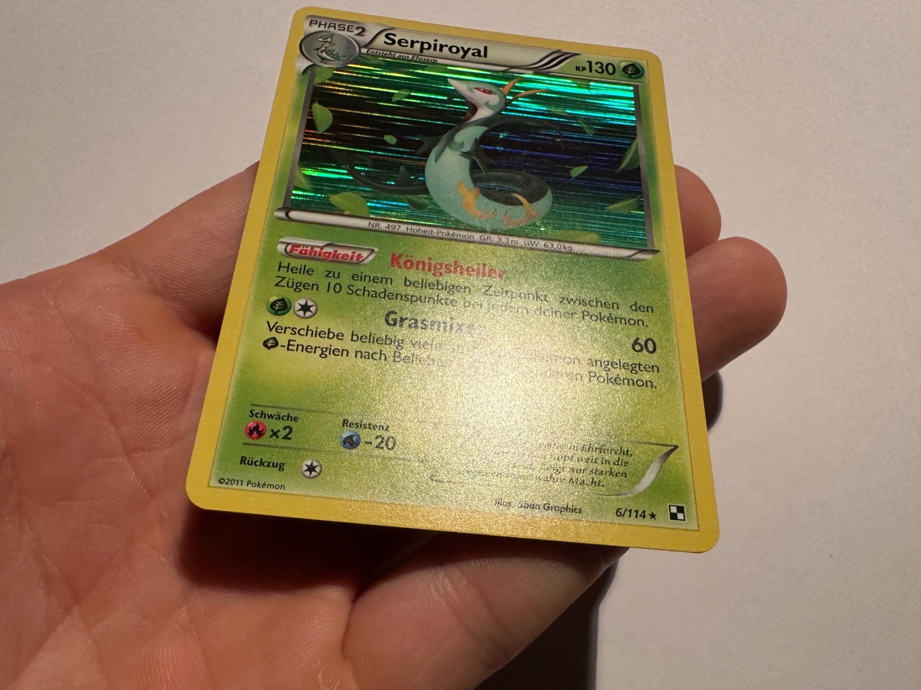 Pokémon Sammelbilder & Trading cards: Serpiroyal holo Schwarz & Weiss Base DE – Gebraucht aus Hagendorn von Pokecollectorch 1
