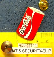 COCA-COLA DOSE PIN ENAMEL GOLDIG GROSSS 32mm SECURITY-CLIP