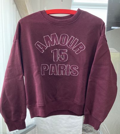 Pull bordeaux "Amour Paris 15" Divided H&M taille XS