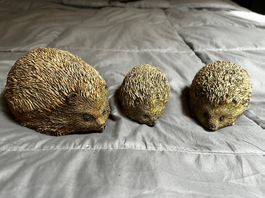 3 Igel Dekofiguren Set Vintage Garten Herbstdeko