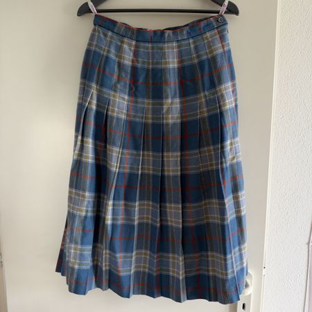 VINTAGE 100% WOOL MIDI SKIRT HIGH WAIST