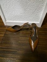 Zara cognacfarbene Slingback-Pumps_Grosse_39_ungetragen