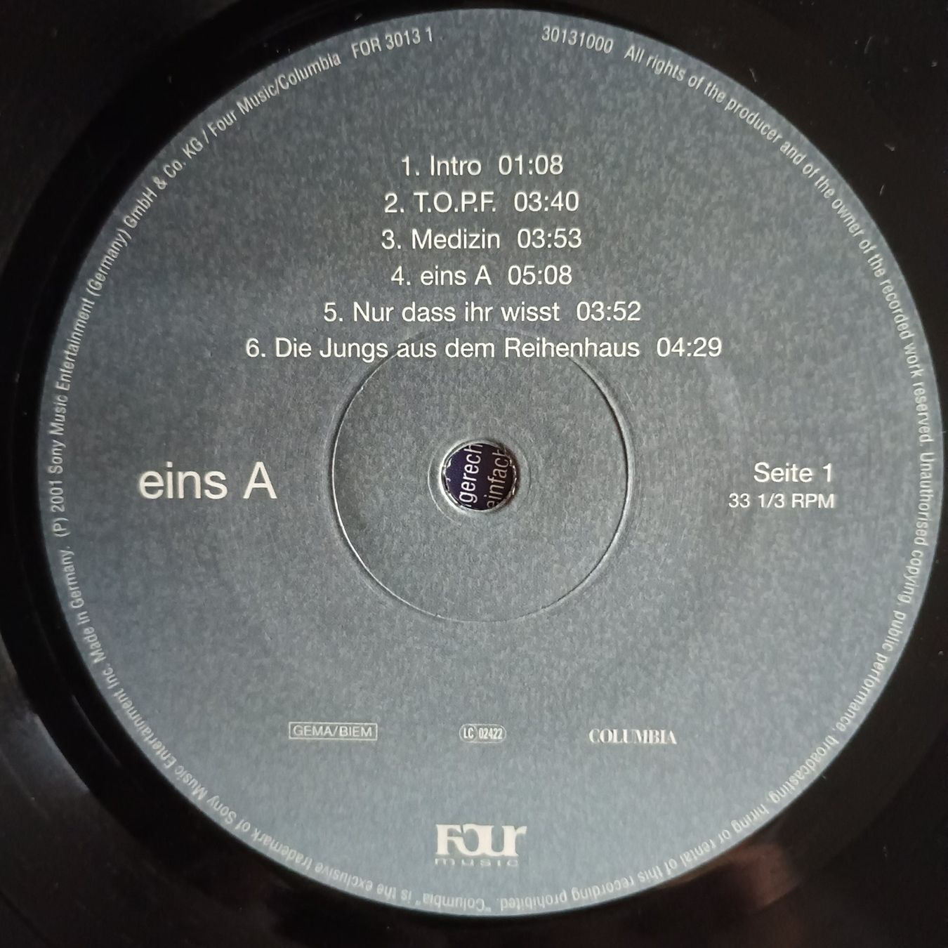 Schallplatten: Blumentopf ‎– Eins A 2xLP DE-2001 1st PRESS VG++/VG(+) – Gebraucht aus münchenstein von karl_heinz_krasser 2