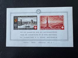 Pro Patria 1942, Block mit 17.3.01, postfrisch