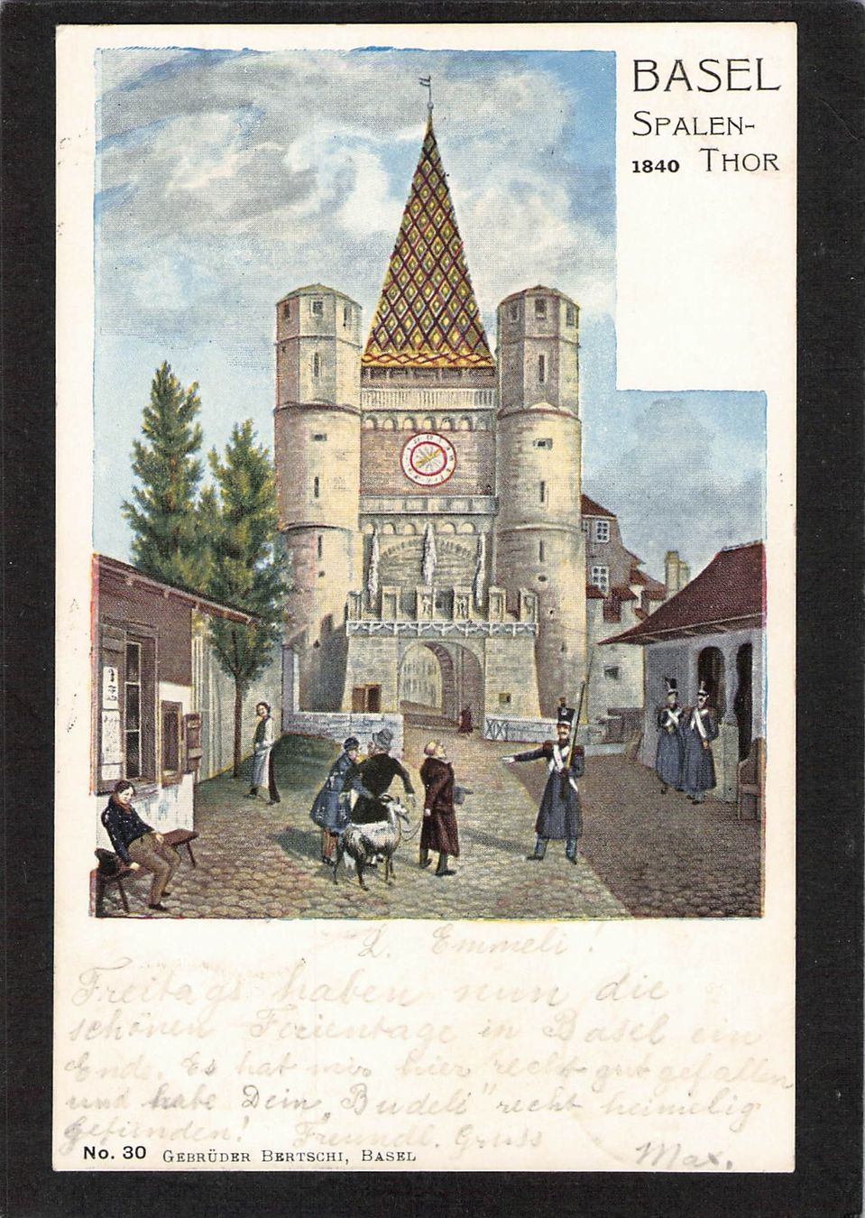 Cartoline postali: .Basel Spalenthor , gel. 1900 – Usato da Reichenburg venduto da Pipo-67