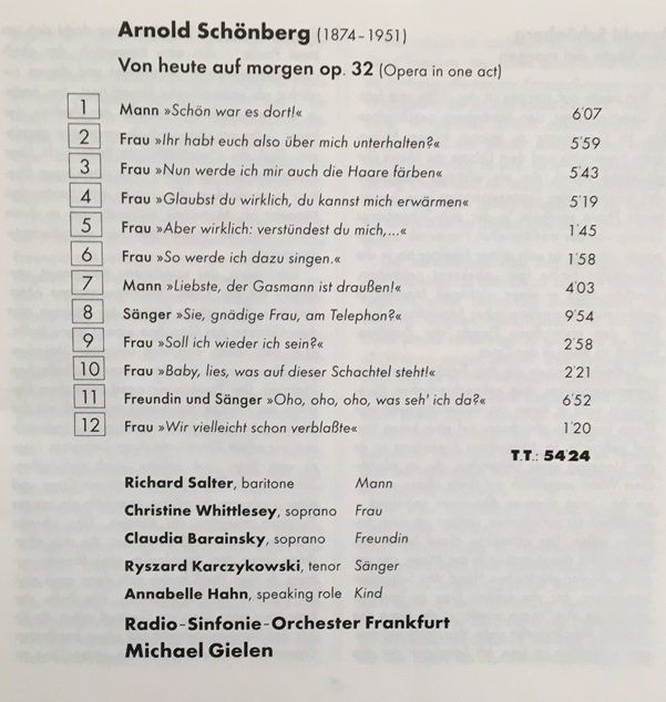 CD: Schoenberg - Von heute auf morgen – Usato da Grüningen venduto da azulblanco 2