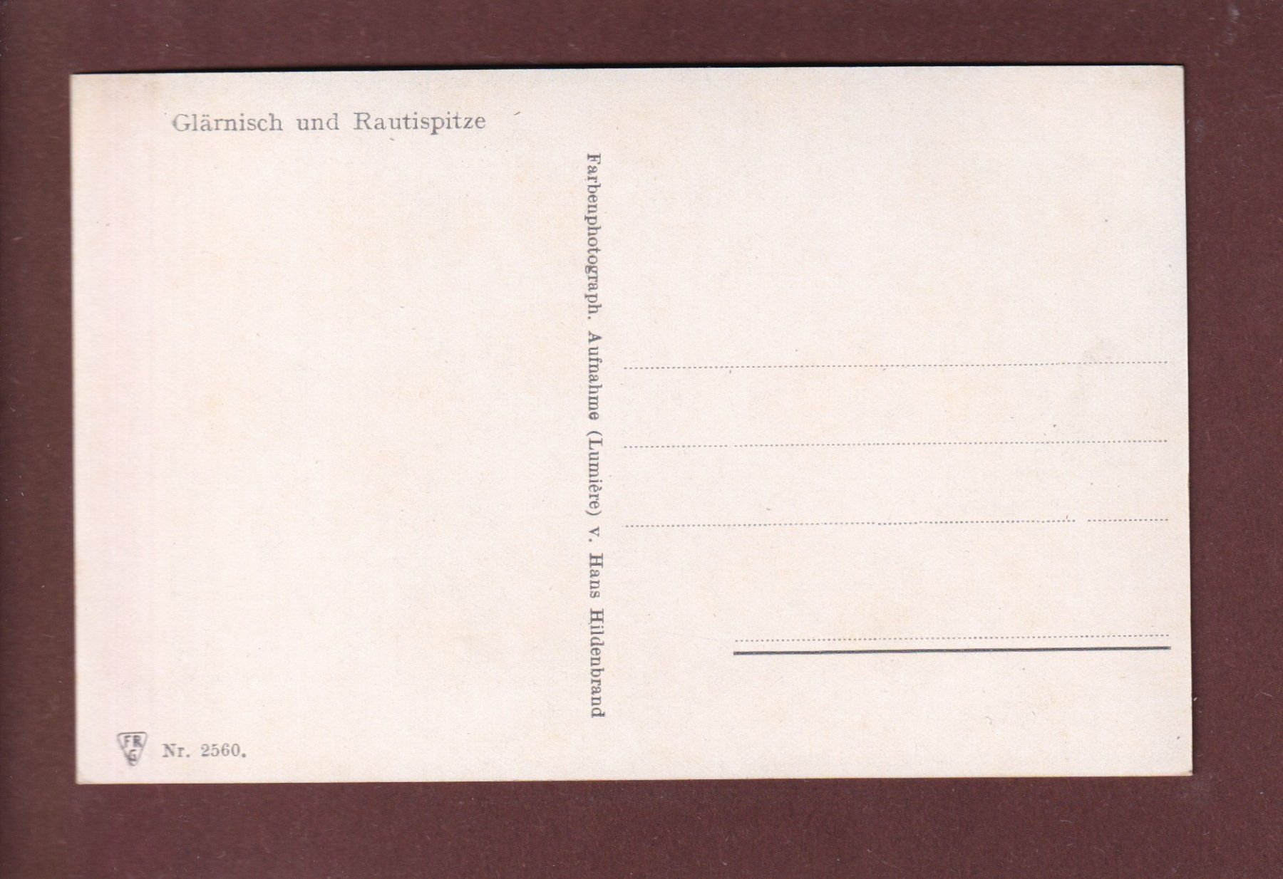 Cartoline postali: GLÄRNISCH - Rautispitze – Usato da Pully venduto da nicecards 1