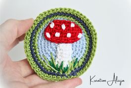 GLÜCKSPILZ Applikation - gehäkelt und gestickt