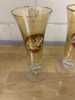 4 antike Pokale mit Engel Motiven, Goldrand