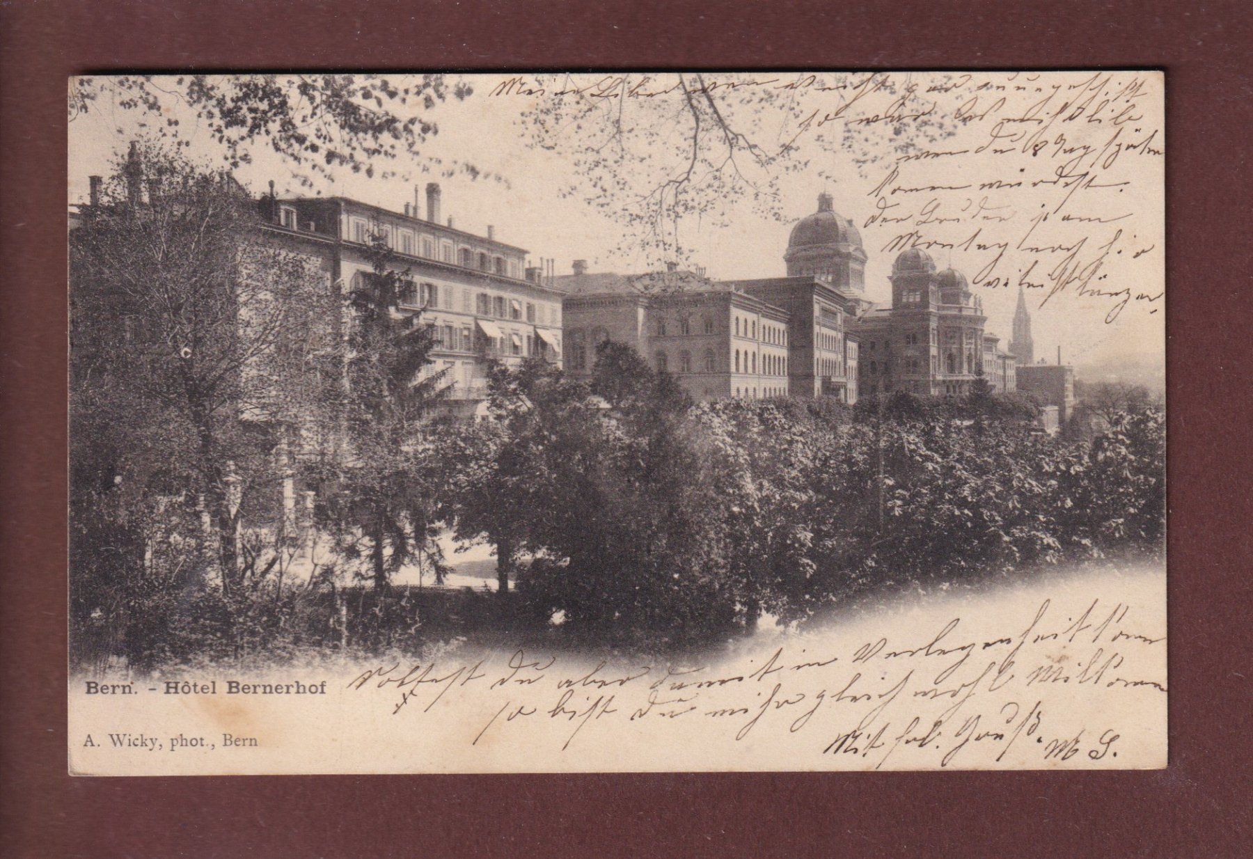 Cartoline postali: BERN - Hotel Bernerhof - 1901 – Usato da Pully venduto da nicecards