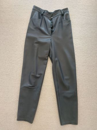 Designerhose Leder Damen dunkelblau Gr. M