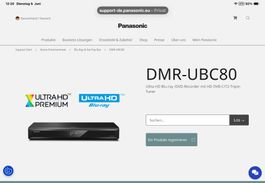 Panasonic blueray recorder mit 500 gb Harddisk und 3 Tunern