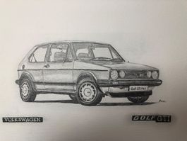 1983 VW Golf GTi Pirelli Handskizze