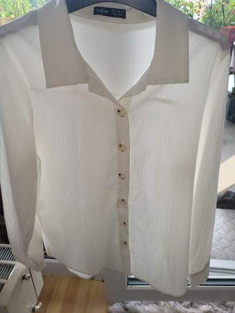 Bluse, Weiss, Gr. M 38, Elegant & Luftig - Frühling!