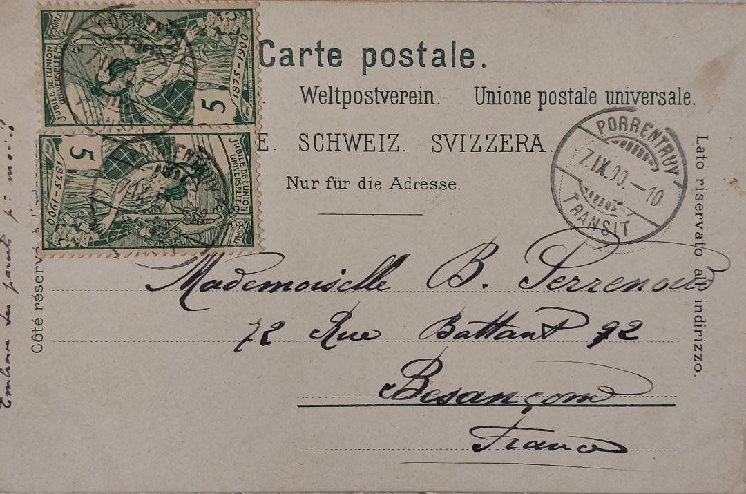 Cartoline postali: PORRENTRUY - 1900 – Usato da Delémont venduto da Domdom1 1