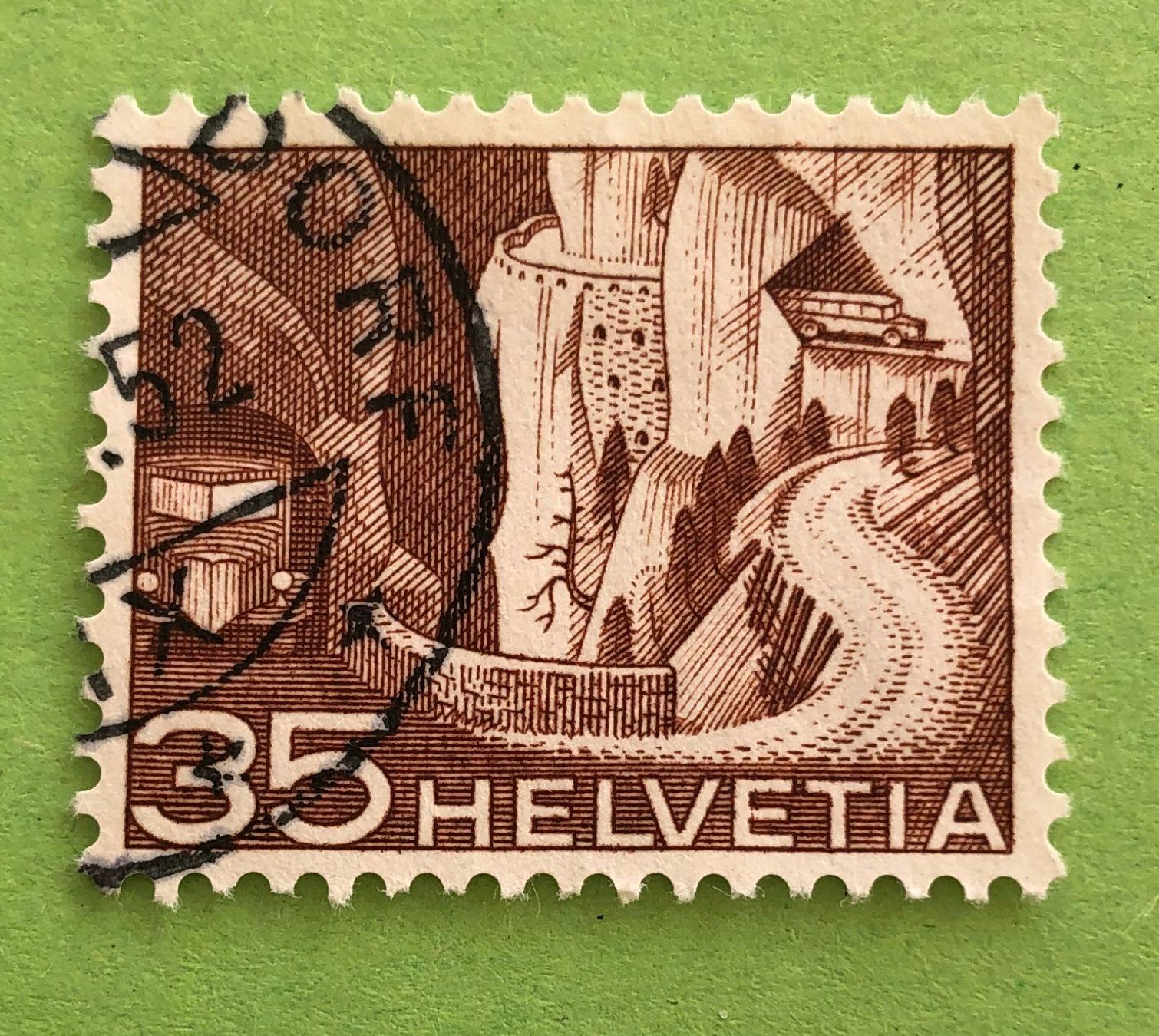 Tutti i francobolli: Nr.304 mit Stempel Alpenpoststrasse Technik und Landschaft – Usato da Aarau venduto da Billa007