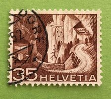 Nr.304 mit Stempel Alpenpoststrasse Technik und Landschaft