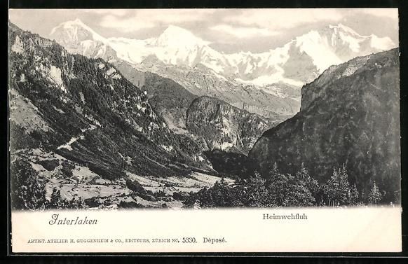 Cartes postales: AK Interlaken, Panorama mit Heimwehfluh – D'occasion à Berlin par bartko-reher