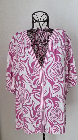 Lieblingsstück,Bluse,weiss/Pink,Gr.XL