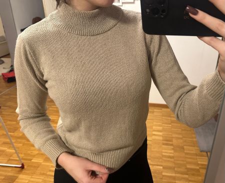 Pull col roulé beige Pamela Reif x NAKD, XS