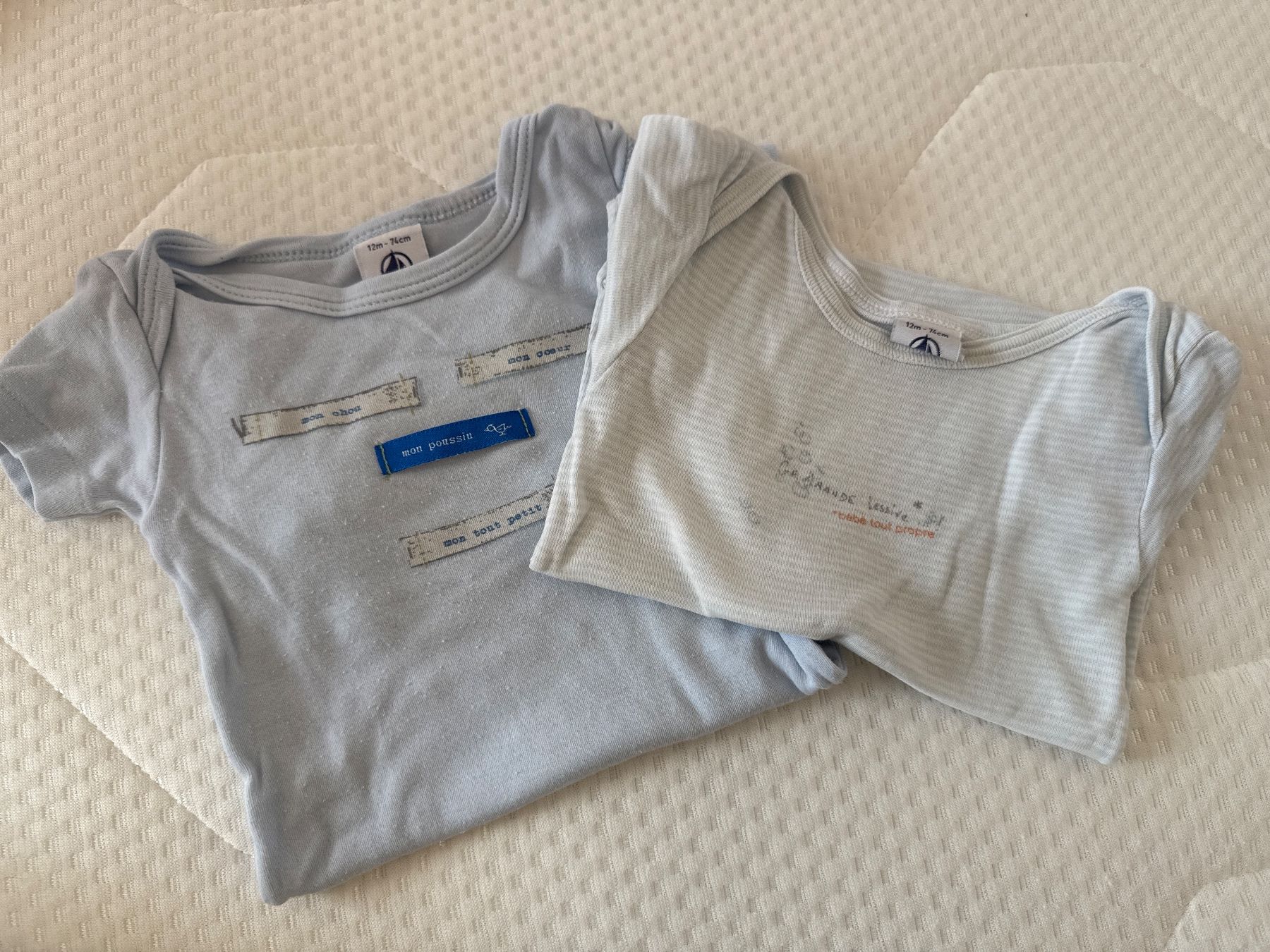 Petit Bateau Biancheria intima: Petit Bateau - Set 2 Bodys - 12M/74cm – Usato da Horw venduto da Edith1981