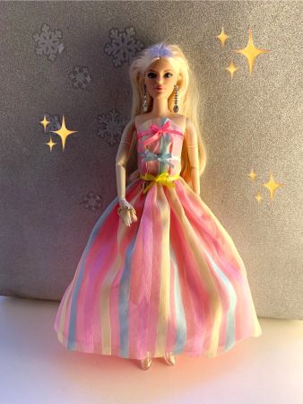 BARBIE-PRINZESSINNEN-BALLKLEID + SCHUHE + TASCHE  *NEU*