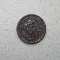 1 Rappen 1900 , Bronze .