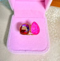 Bague avec cristaux roses Swarovski