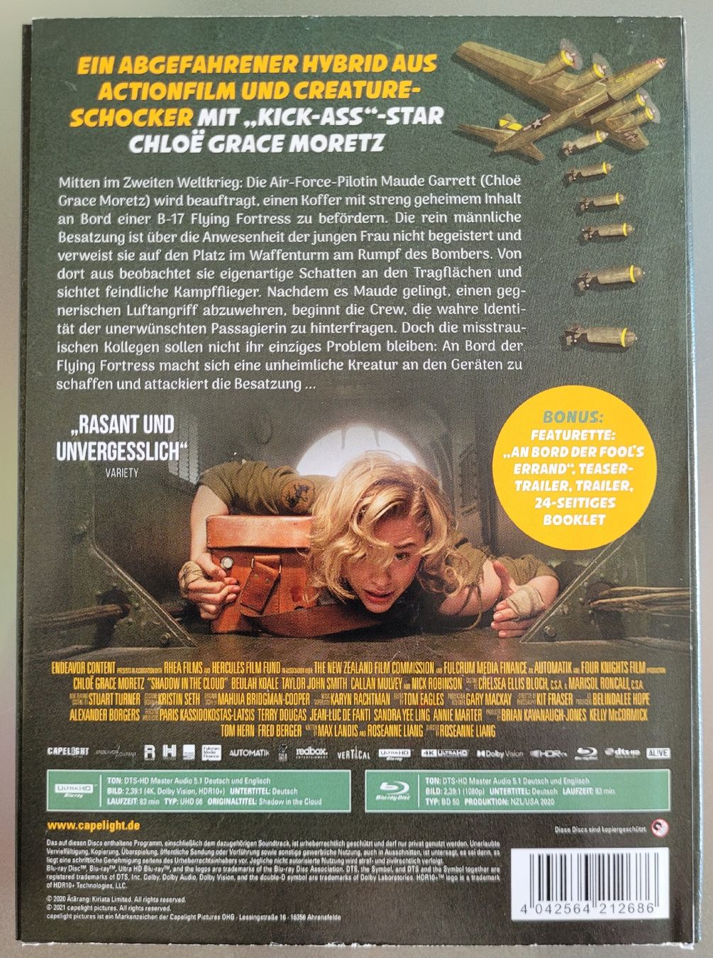 Alle DVDs: SHADOW IN THE CLOUD - Mediabook 4K UHD + Blu-ray TOP – Neu (gemäss Beschreibung) aus Arbon von Wizle 1
