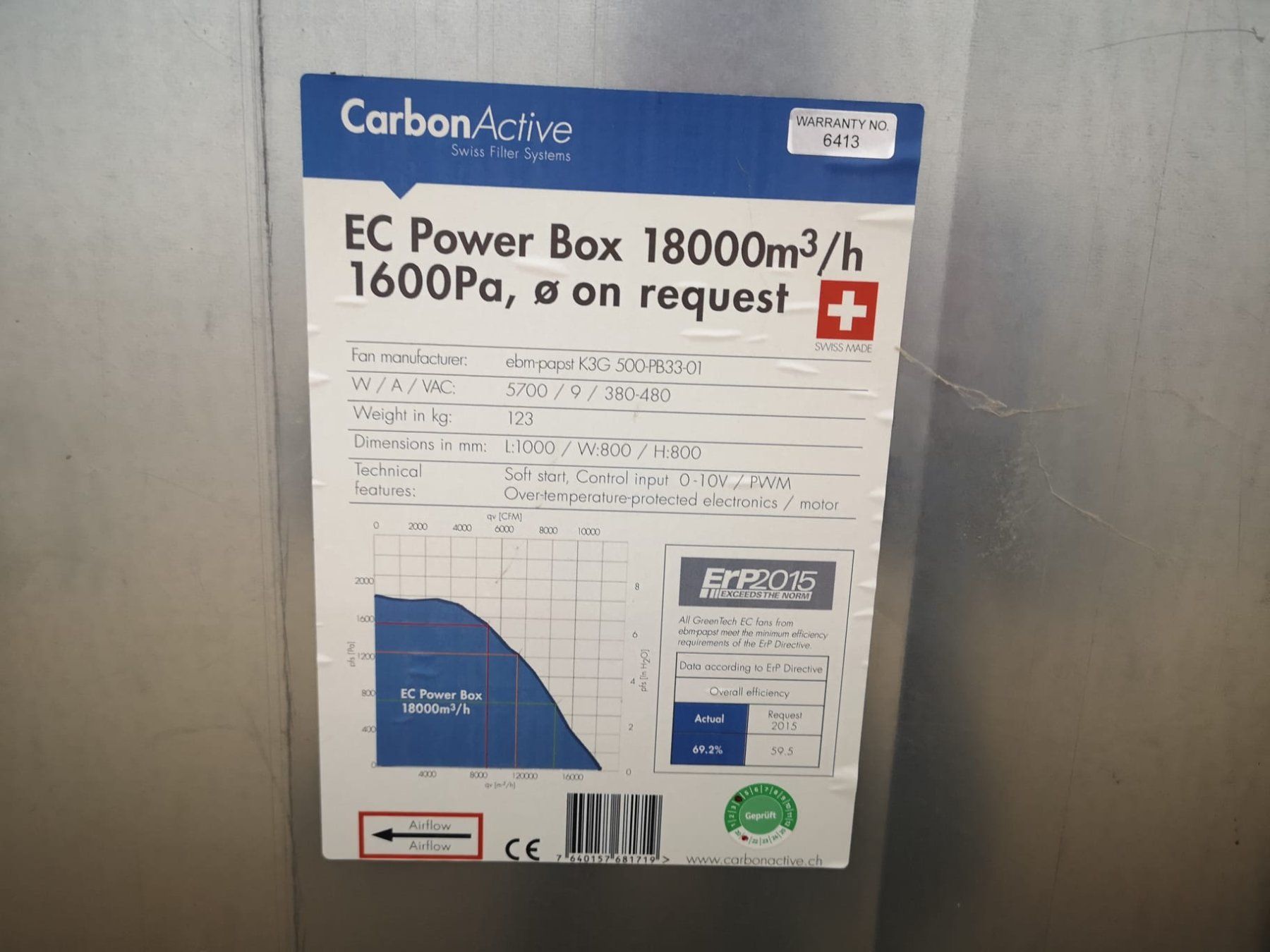 Ventilatoren: Carbon Active EC Power Box 18000 m³/h – Gebraucht aus Zell ZH von makla93 1