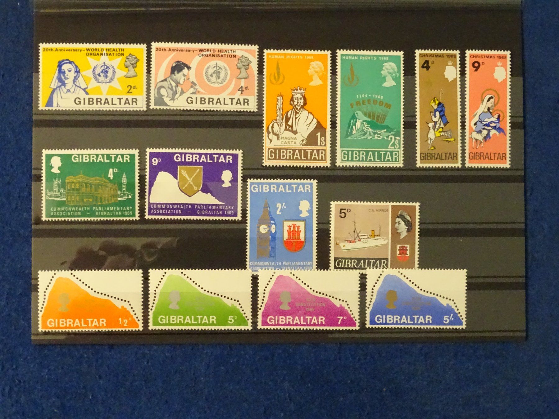 Tutti i francobolli: GIBRALTAR postfrische Briefmarken aus 1968/69 – Nuovo (secondo la descrizione) da Schliern b. Köniz venduto da Djbubu