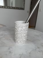 WC-Garnitur/Toilettenbürste mit Halter Grau/Weiss Top! 49