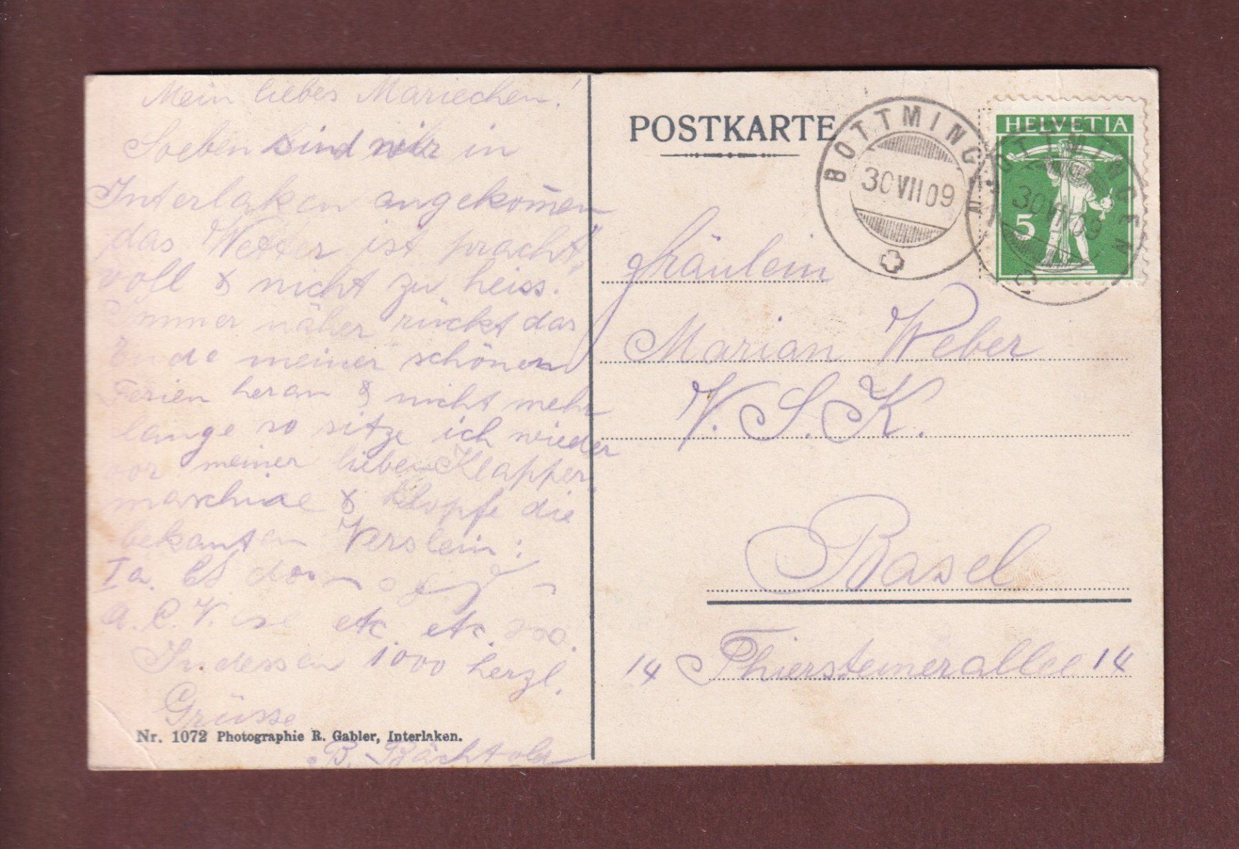 Cartoline postali: BERNER OBERLAND - 1909 // Eckbug // – Usato da Pully venduto da nicecards-shop 1