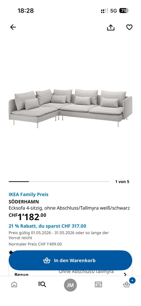 Ikea Divani: Ikea Söderhamn Ecksofa, 4-Sitze – Usato da Bern venduto da JoMM 2